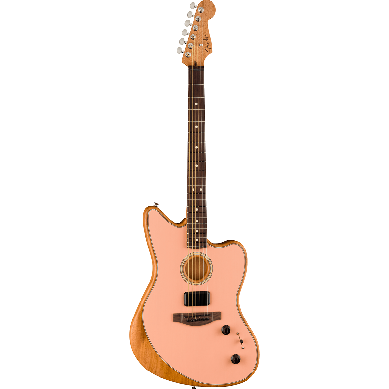 Fender Acoustasonic Player Jazzmaster Acoustic Electric Guitar. Rosewood Fingerboard, Shell Pink