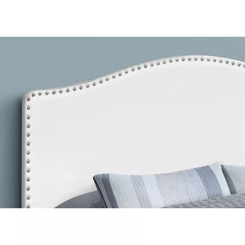 Bed/ Headboard Only/ Queen Size/ Bedroom/ Upholstered/ Pu Leather Look/ White/ Transitional