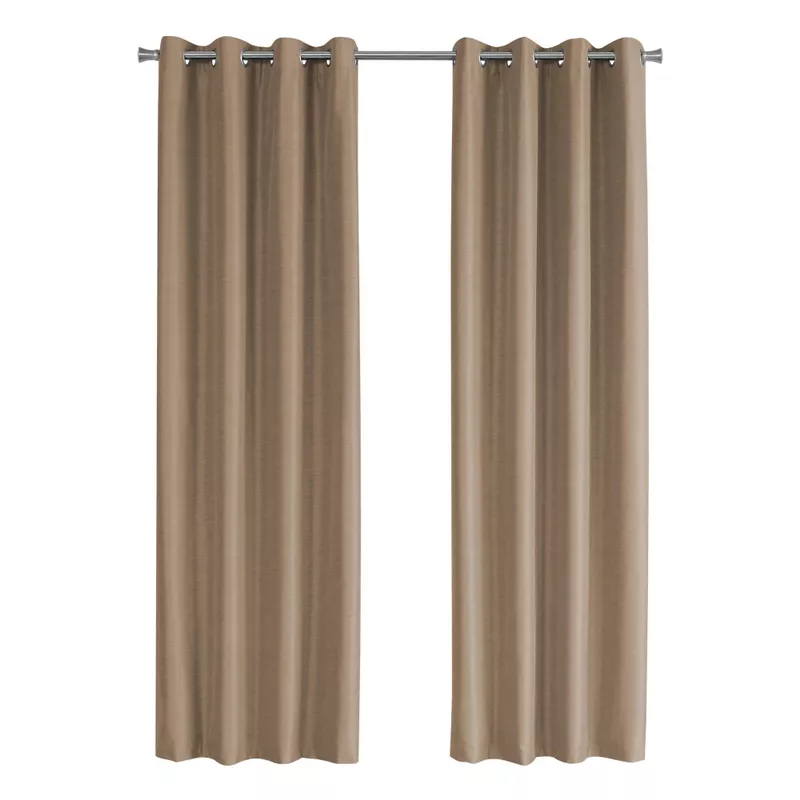 Curtain Panel/ 2pcs Set/ 54"W X 95"L/ 100% Blackout/ Grommet/ Living Room/ Bedroom/ Kitchen/ Thermal Insulation/ Polyester/ Brown/ Contemporary/ Modern