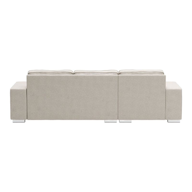 Lady Dove  Sectional Beige - N/A - Beige/Chrome
