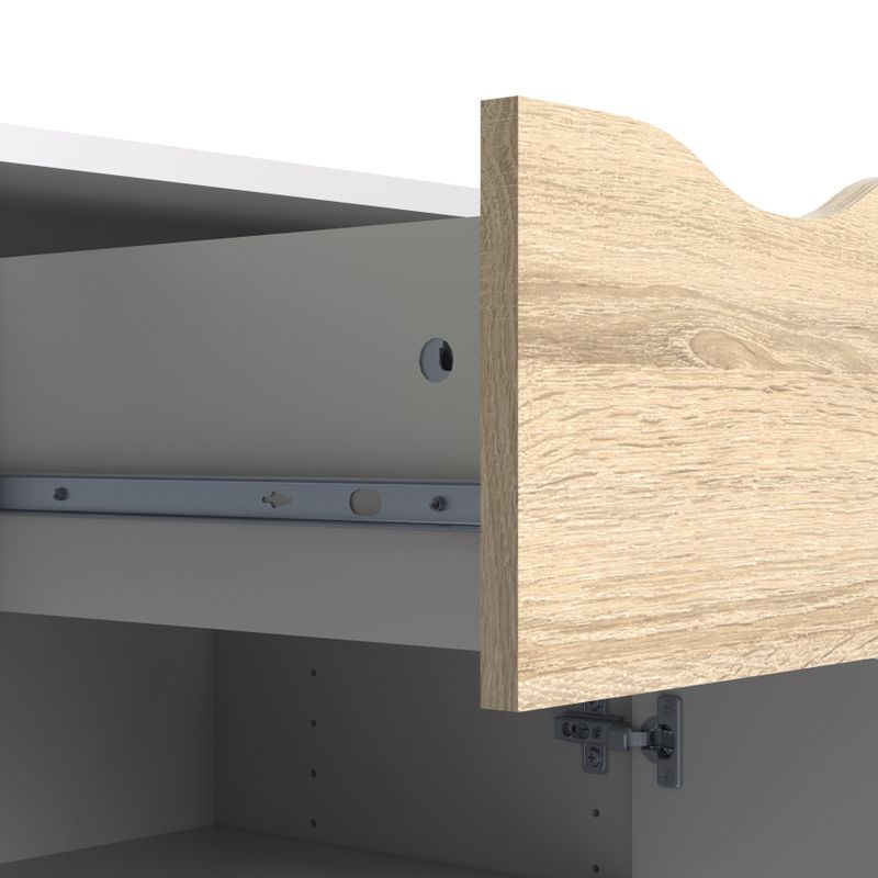 Carson Carrington Kristiansund Two-tone 3-Drawer Sideboard - White/Oak Structure