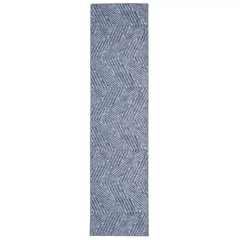 Wyome Gray And Ivory 2X8 Washable Area Rug