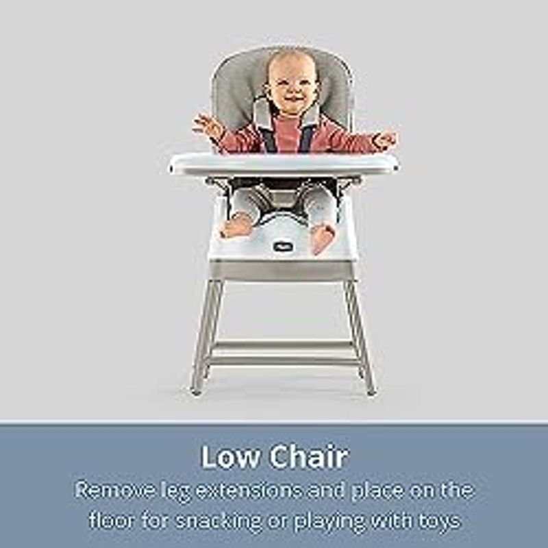 Chicco Stack Hi-Lo 6-in-1 Multi-Use Convertible High Chair, Reclining High Chair for Babies and Toddlers Easy-Clean Baby High Chair...