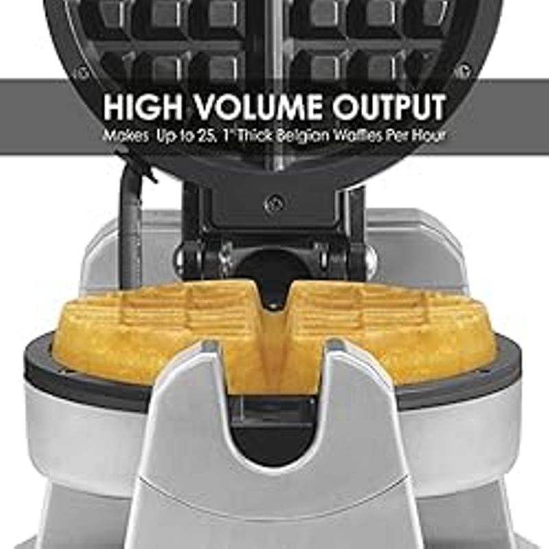 Waring Commercial WW180X Heavy Duty Single Belgian Waffle Maker, Coated Non Stick Cooking Plates, Produces 25 waffles per hour, 120V,...