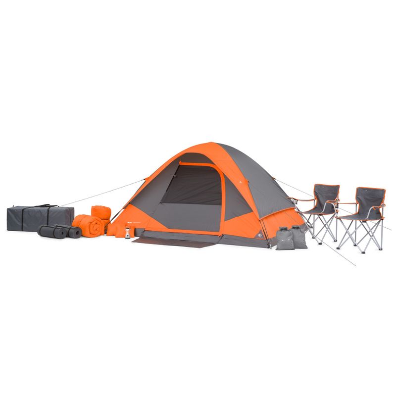 22-Piece Camping Tent Combo - Orange - Orange