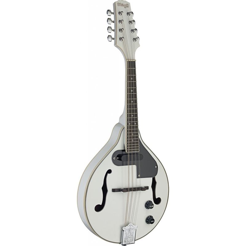 Stagg M50 E WH Acoustic-Electric White Bluegrass Mandolin - White