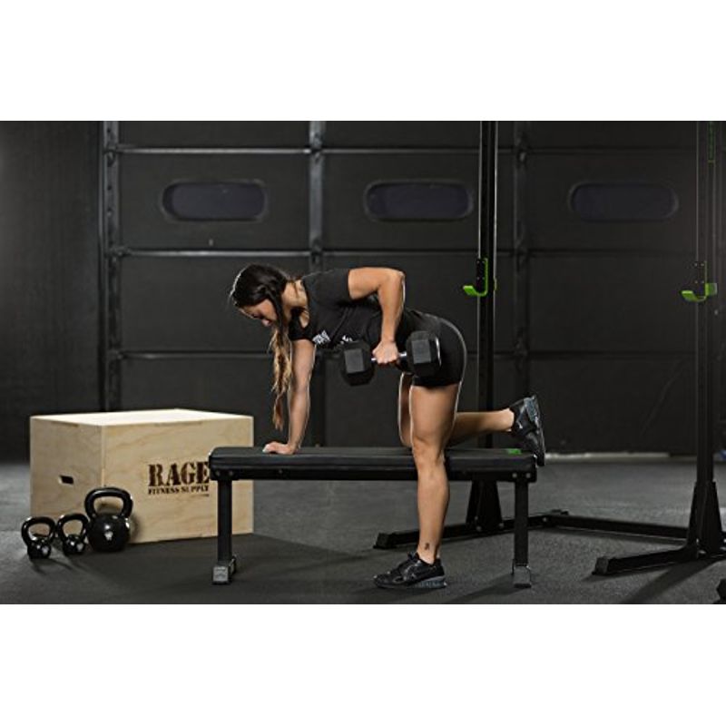 RAGE Fitness Flat Bench, Weightlifting Training, 1,000 lb Capacity