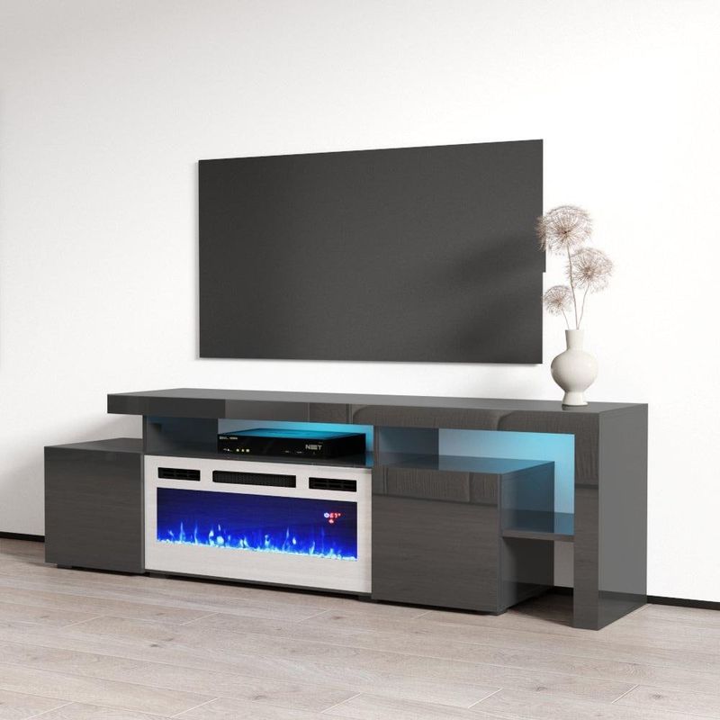 Inferno WH-EF Electric Fireplace 73" TV Stand - Black
