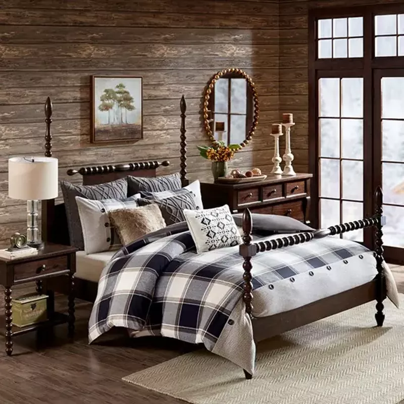 Brown Urban Cabin Cotton Jacquard Comforter Set Queen