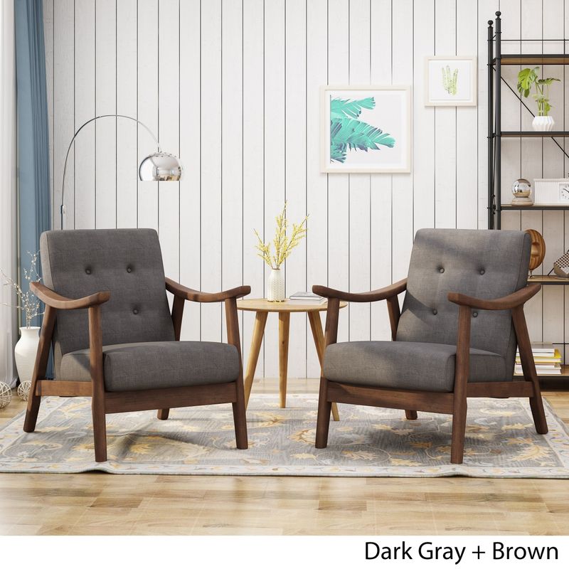 Chabani Mid-Century Modern Accent Chairs (Set of 2) by Chirstopher Knight Home - Dark Gray