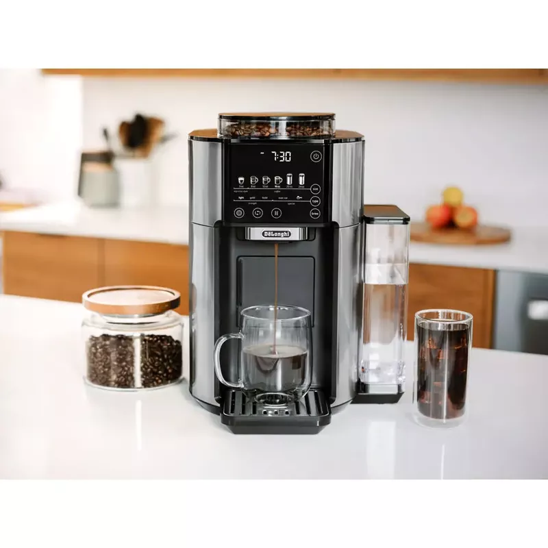 De'Longhi - TrueBrew Automatic Single-Serve Drip Coffee Maker with Built-In Grinder and Bean Extract Technology in Stainless Steel