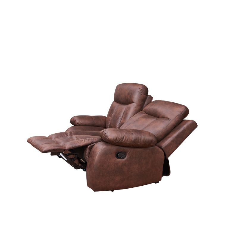 Vanity Art Brown Microfiber 2-Piece Reclining Loveseat with One Motion Sofa One Motion Loveseat Living Room Set - N/A - 2 Piece