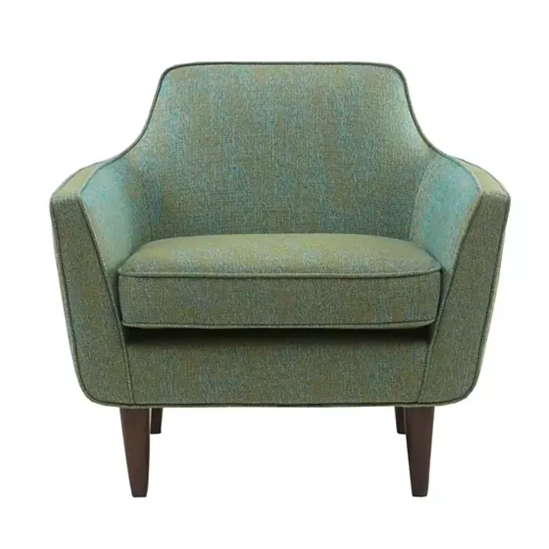 Blue-Green Cruz Mid Century Accent Chair