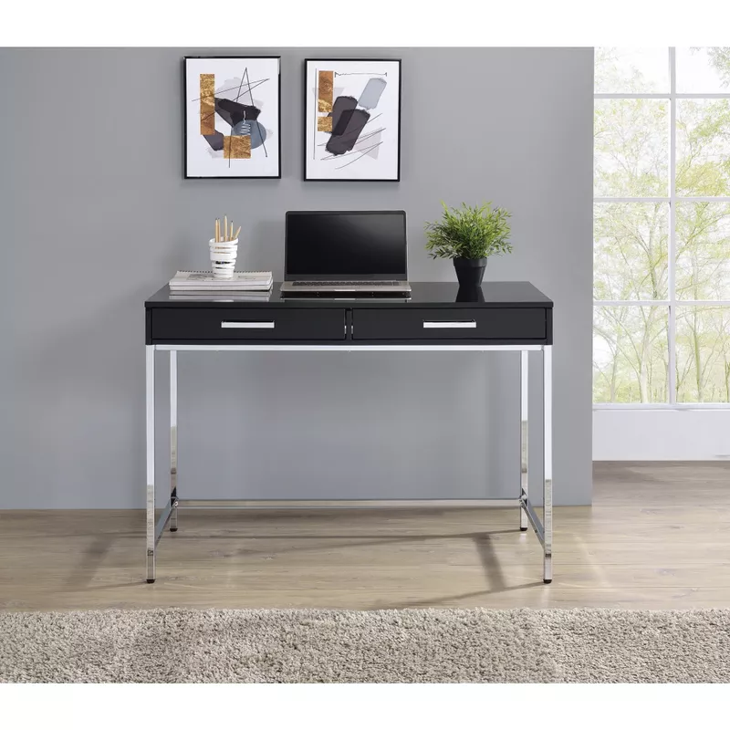 OSP Home Furnishings - Alios Desk - Black/Chrome