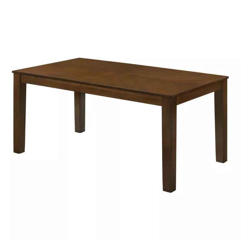 Transitional 65-inch Rectangle Walnut Wood Top Dining Table in Walnut
