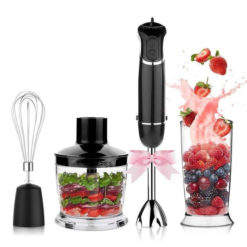 KOIOS smart Electric 4-in-1 Hand Immersion Blender with 12-Speed Stick - Black/Stainless Steel