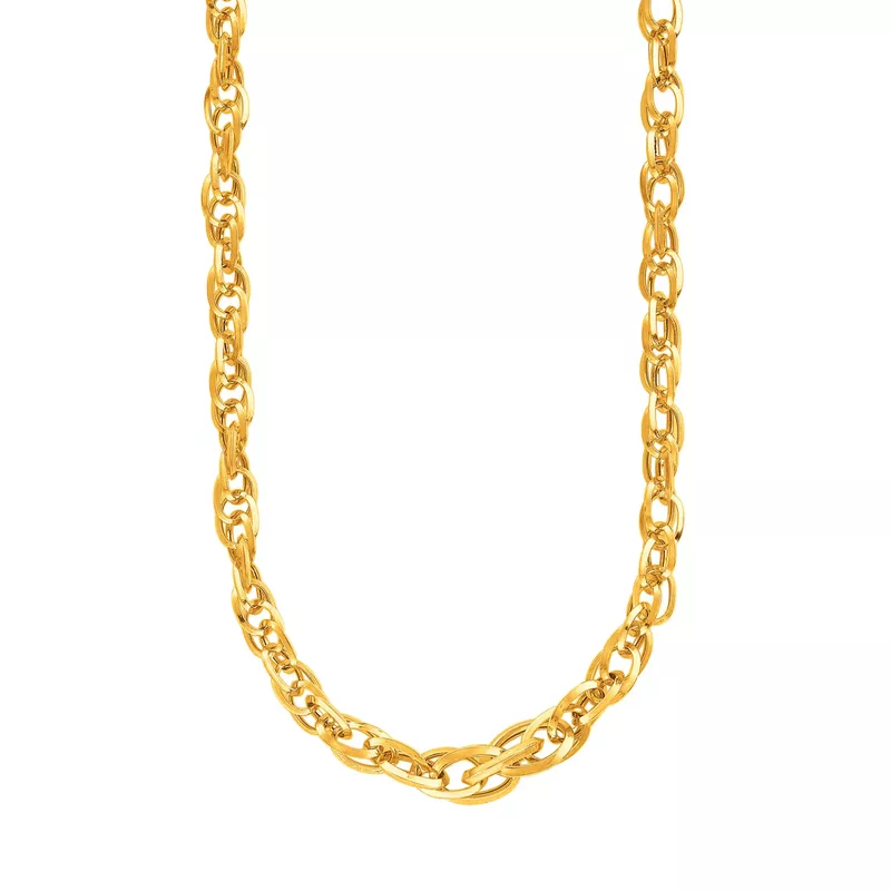 14k Yellow Gold Ornate Prince of Wales Chain Necklace (18 Inch)