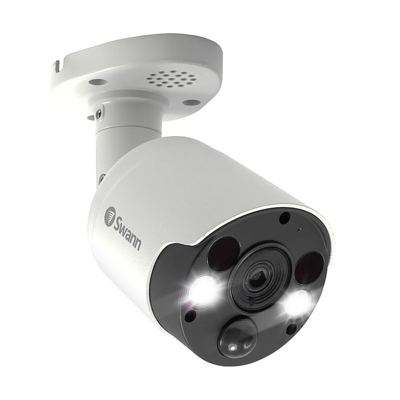Alt View Zoom 12. Swann - 4K PoE Add On Bullet Camera w/Dual LED Spotlights, Color Night Vision, & Free Face Recognition - White