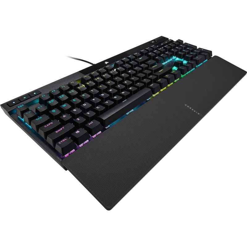 Left Zoom. CORSAIR - K70 RGB PRO Full-size Wired Mechanical Cherry MX Speed Linear Switch Gaming Keyboard with PBT Double-Shot Keycaps - Bla