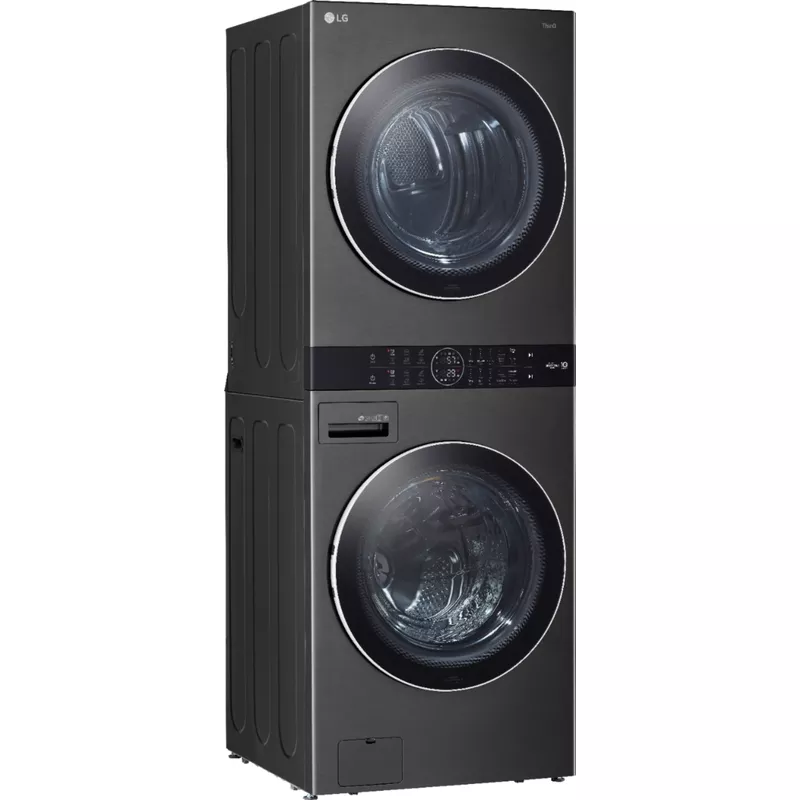 LG 27" Black Steel WashTower With Center Control Single Unit Front Load 4.5 Cu. Ft. Washer And 7.1 Cu. Ft. Gas Dryer Combo