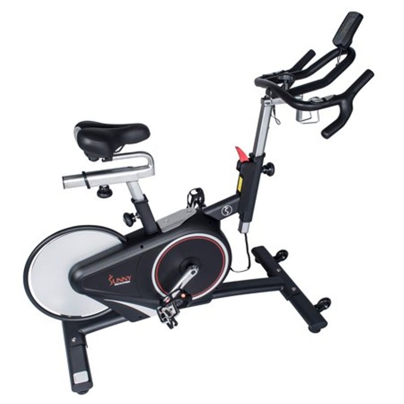 Sunny Health & Fitness Magnetic Belt Rear Drive Indoor Cycling Bike, High Weight Capacity with Cadence Sensor and Pulse Rate Monitor -...
