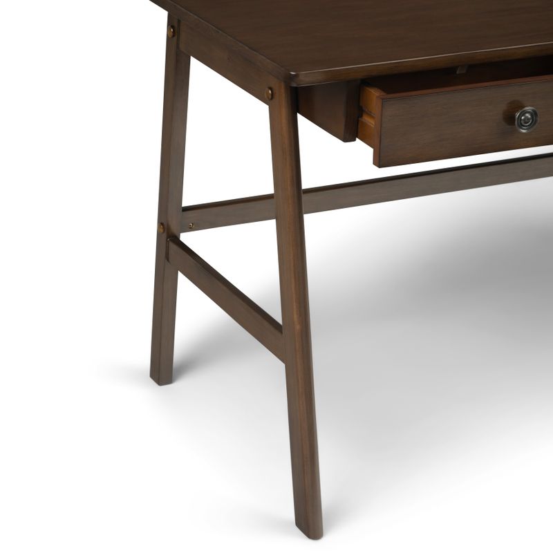 WYNDENHALL Lisa SOLID WOOD Transitional 60 inch Wide Desk in Natural Aged Brown - Natural Aged Brown