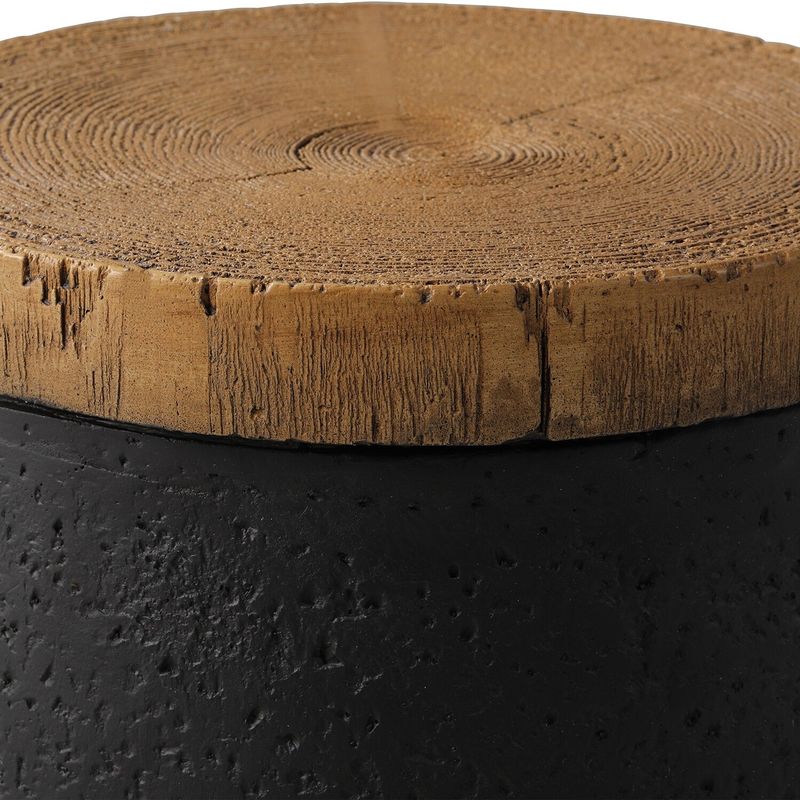 COSIEST Faux-Wood Coffee Table, Tree Trunk Slice End Table, Accent Stool, Plant Stand - Cylinder Shape