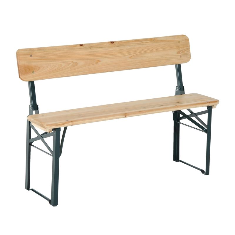 Outsunny 4' Wooden Folding Picnic Table Set with Benches