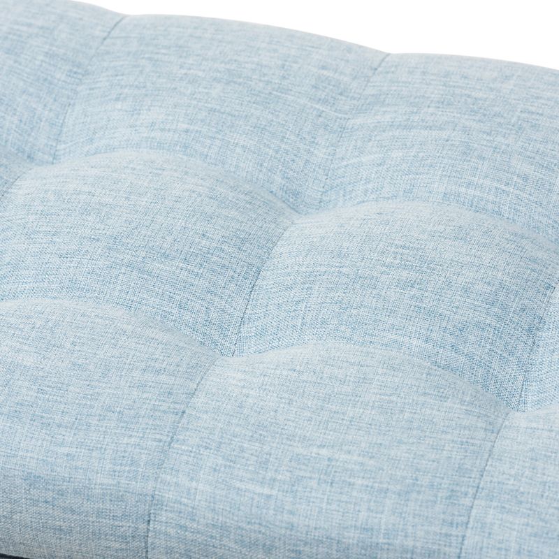 Baxton Studio Alcmene Modern and Contemporary Light Blue Fabric Upholstered Grid-Tufting Storage Ottoman Bench - Bench-Light Blue