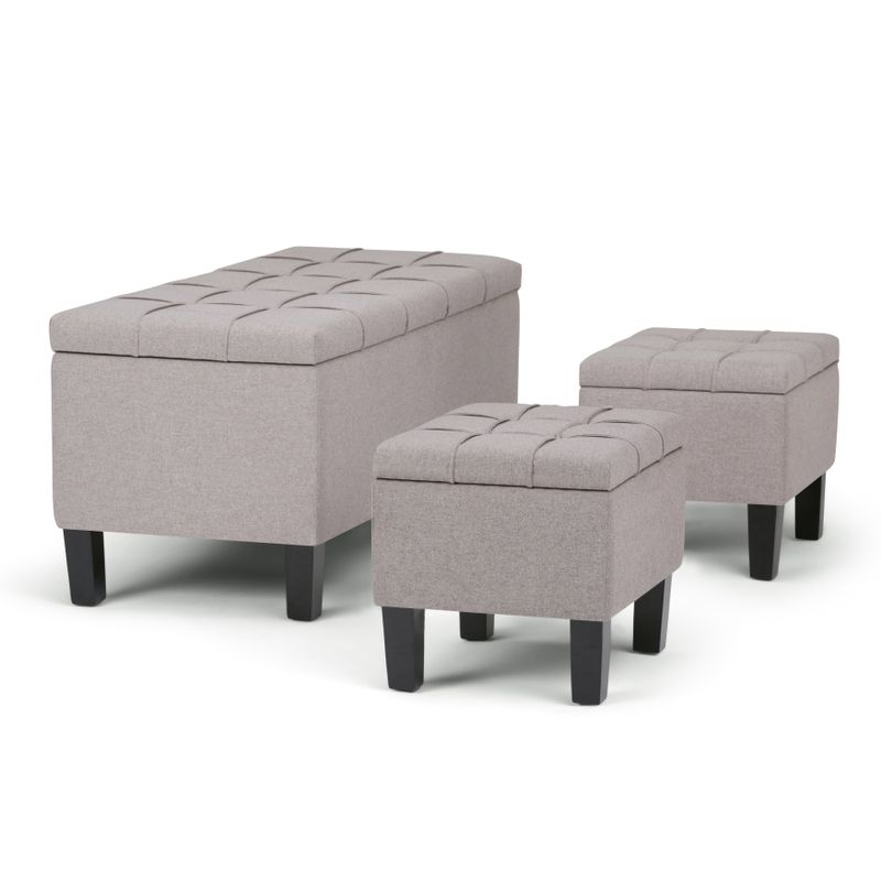 WYNDENHALL Lancaster 44 inch Wide Contemporary Rectangle Storage Ottoman - Slate Grey