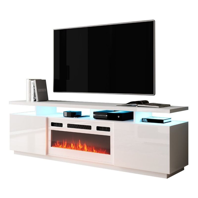 Rent to own EvaKWH Modern 71inch Electric Fireplace TV Stand White