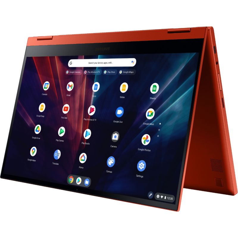 Alt View Zoom 15. Samsung - Galaxy Chromebook 2 - 13.3" QLED Touch-Screen - Intel® Core™ i3 - 8GB Memory - 128GB eMMC - Fiesta Red