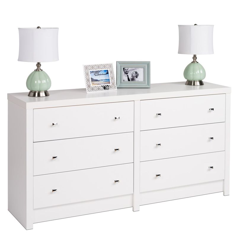 Pure White Nolita 6-drawer Dresser - White - 6-drawer