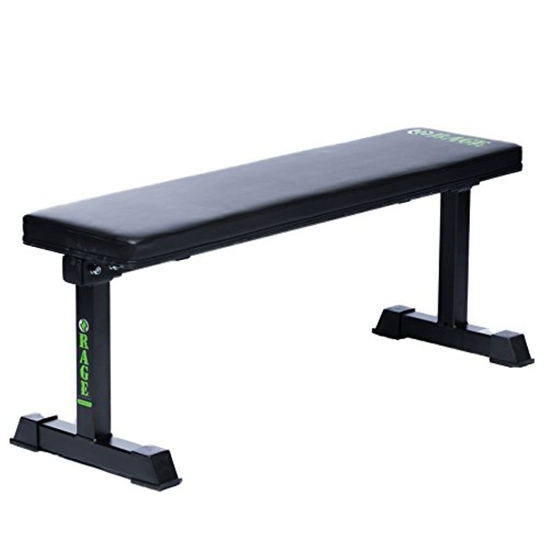 RAGE Fitness Flat Bench, Weightlifting Training, 1,000 lb Capacity