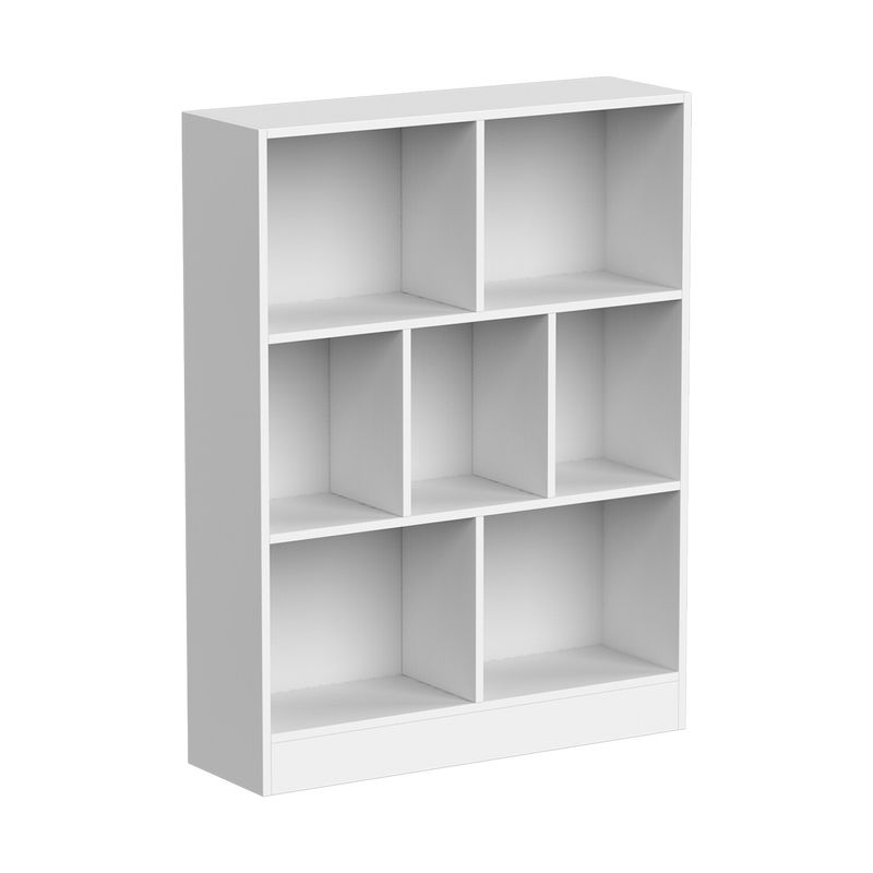 40.9'' H x 31.5'' W Geometric Bookcase Living room storage bookshelf - White
