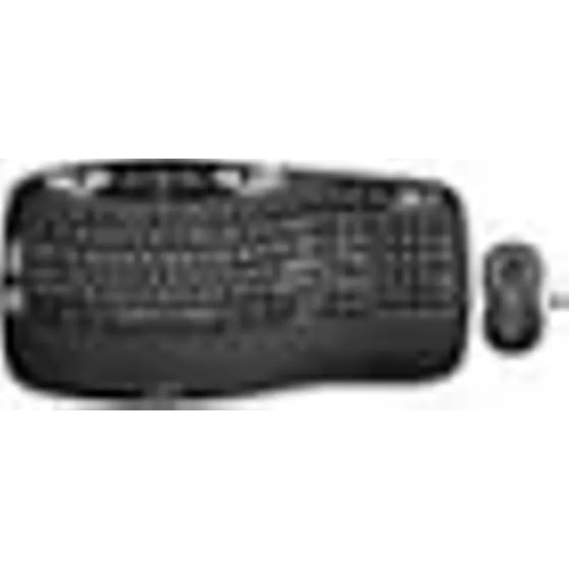 Logitech - MK550 Ergonomic Full-size Wireless Keyboard and Mouse Bundle for PC - Black