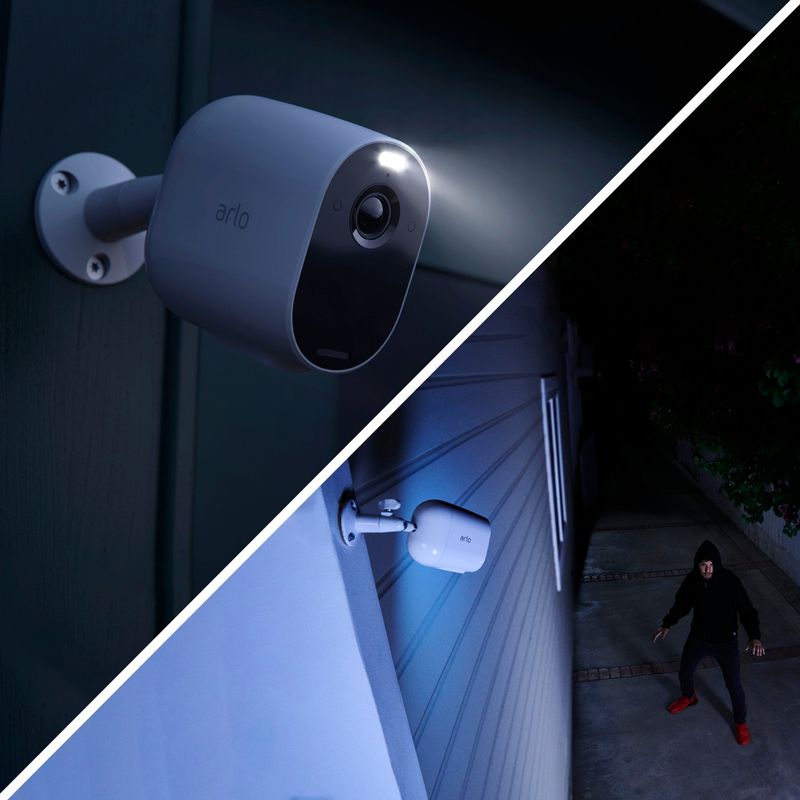 Alt View Zoom 13. Arlo - Essential Spotlight 4-Camera Indoor/Outdoor Wireless 1080p Surveillance System - White