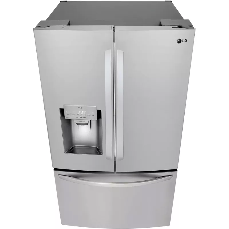 LG - 27.7 Cu. Ft. French Door Smart Refrigerator with External Ice and Water - Stainless Steel