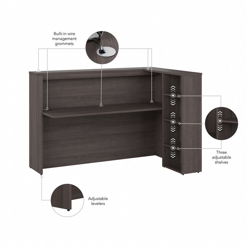 Studio C 72W Corner Bar Cabinet by Bush Business Furniture - White