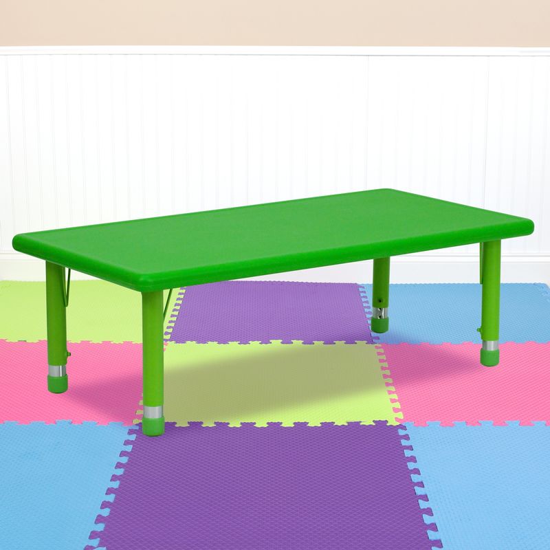 24"W x 48"L Plastic Adjustable Activity Table - School Table for 6 - Red