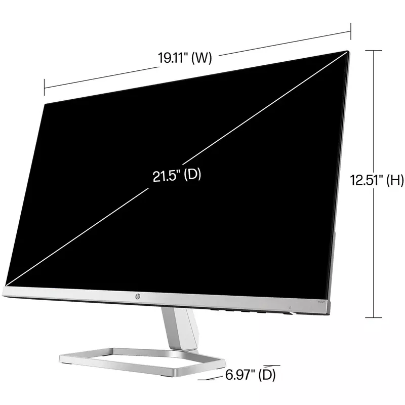 HP - 21.5" IPS LED Full HD FreeSync Monitor (HDMI, VGA) - Silver & Black