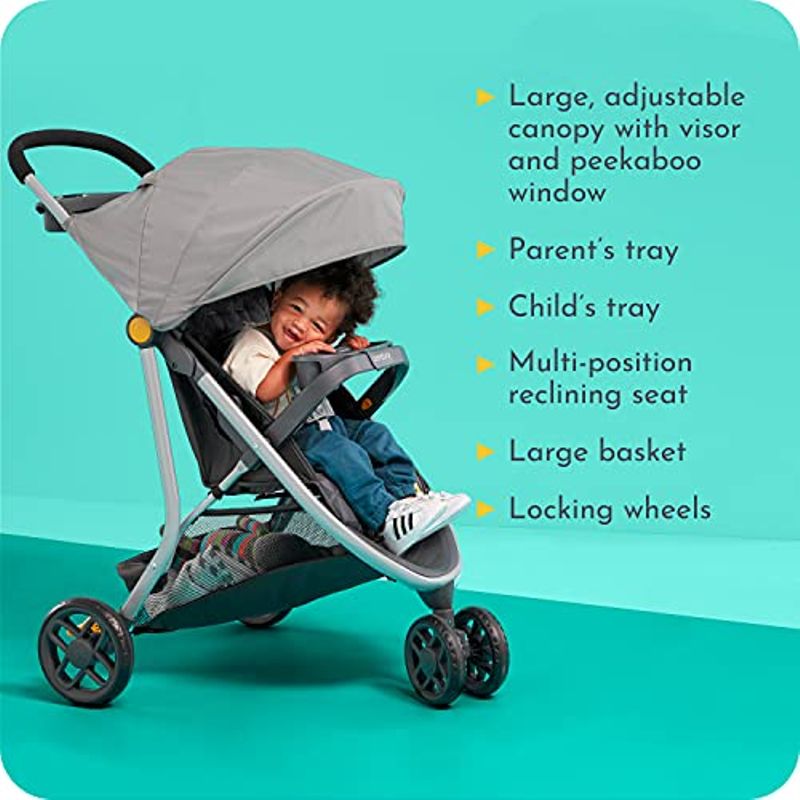 Century Stroll On 3-Wheel 2-in-1 Lightweight Travel System – Infant Car Seat and Stroller Combo, Metro