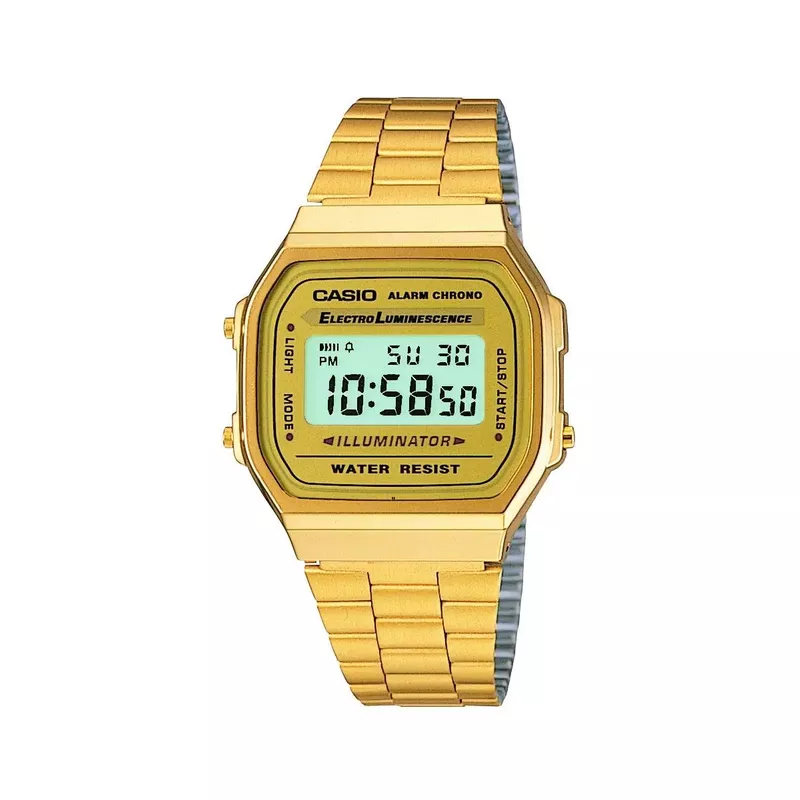 Casio - Unisex Vintage Digital Gold-Tone Bracelet Watch