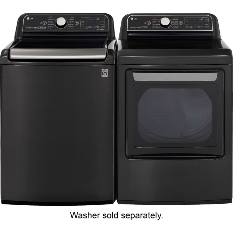 Alt View Zoom 11. LG - 7.3 Cu. Ft. Smart Gas Dryer with Steam and Sensor Dry - Black steel