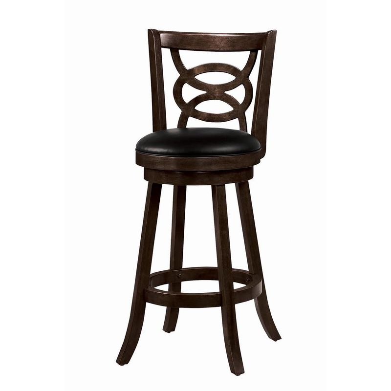 Swivel Bar Stools with Upholstered Seat Cappuccino (Set of 2)