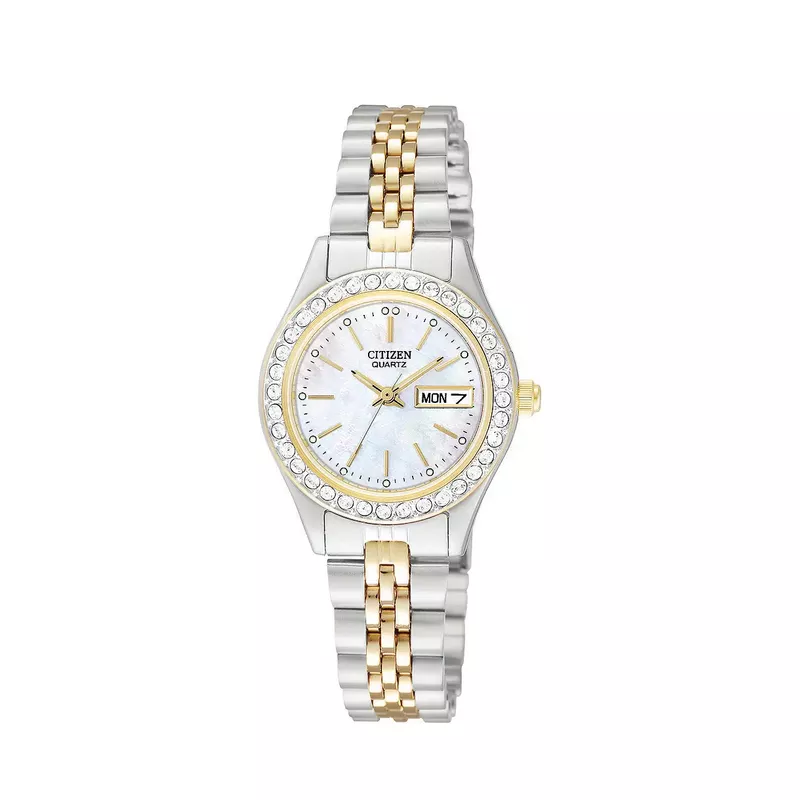 Citizen - Womens Two Tone Stainless Steel Watch with Crystal Bezel