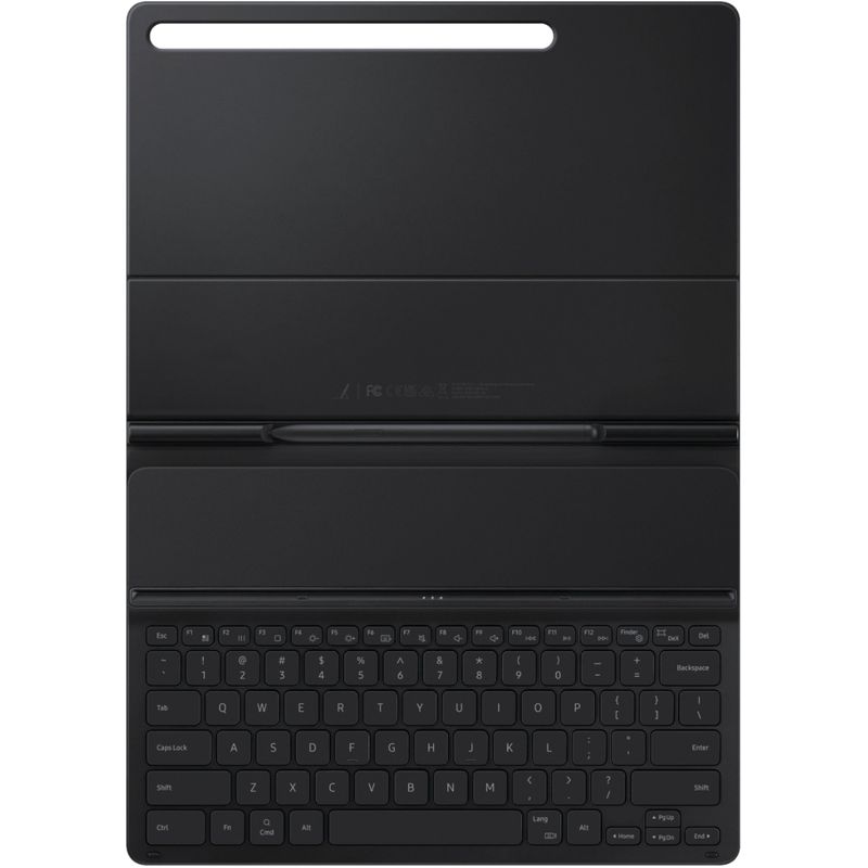 Front Zoom. Samsung - Galaxy Tab S8+, Tab S7 FE, Tab S7+ Slim Book Keyboard Cover - Mystic Black