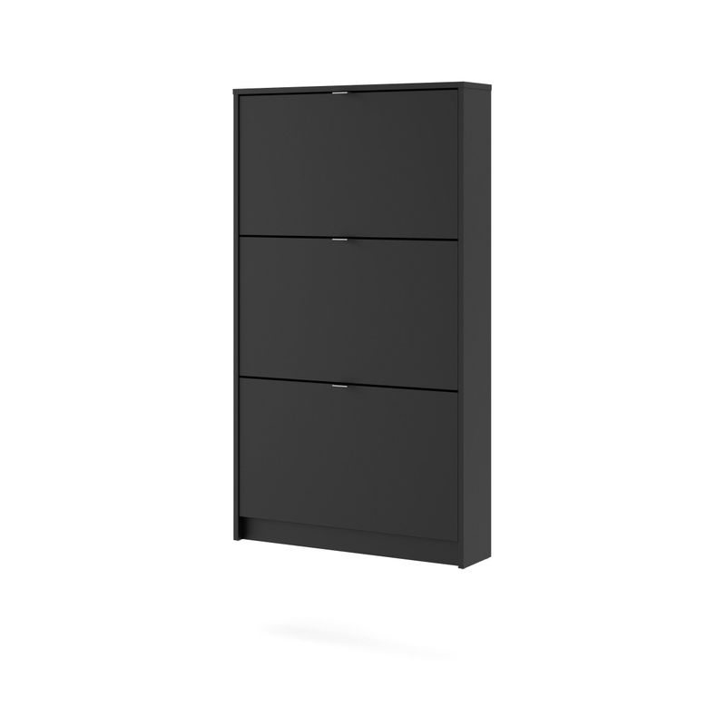Porch & Den Cambria 3-drawer Shoe Cabinet - Black Matte