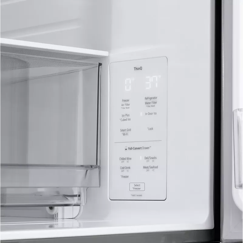 LG - 28.6 Cu. Ft. 4-Door French Door Smart Refrigerator with Full-Convert Drawer - Stainless Steel