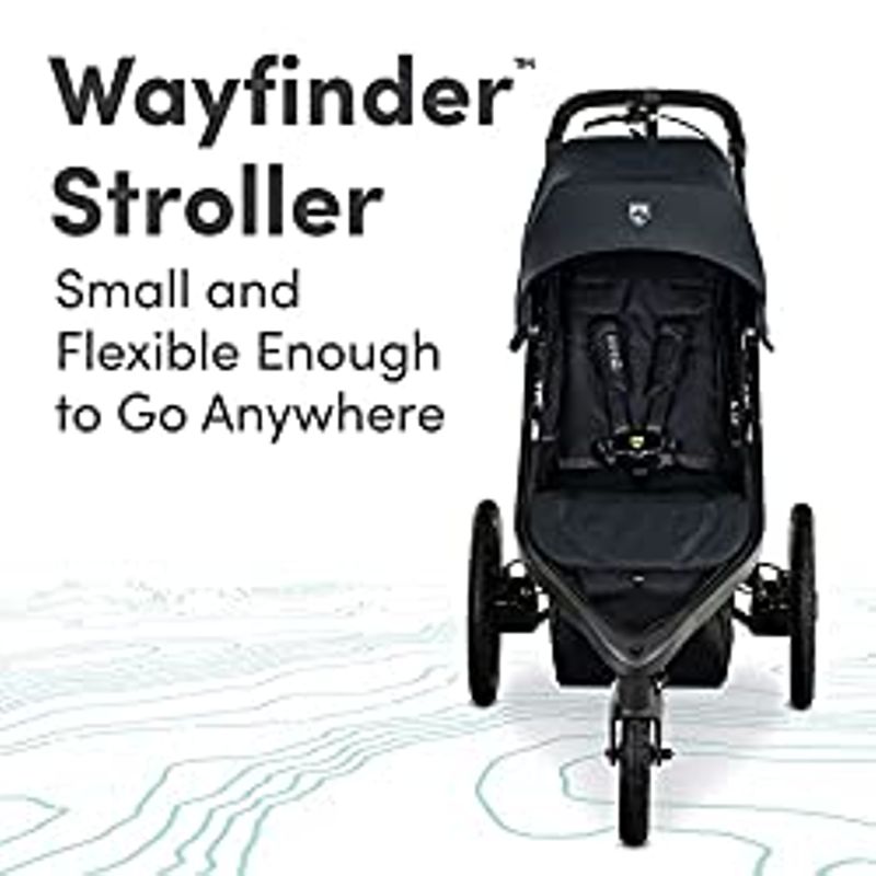 BOB Gear Wayfinder Jogging Stroller with Independent Dual Suspension, Air-Filled Tires, and 75-Pound Weight Capacity, Nightfall